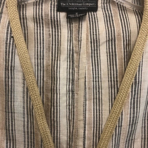 J Peterman Sleeveless Silk Long Tunic Duster Cardigan Button Front Women’s Small - Picture 3 of 15